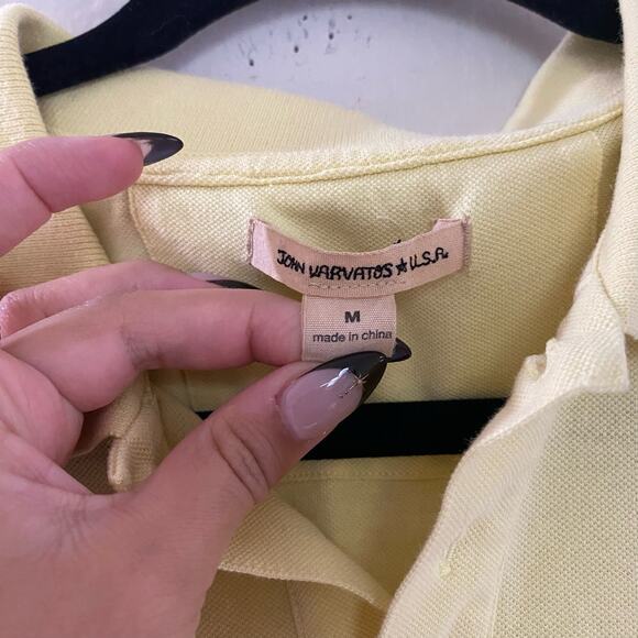 John Varvatos Star USA Piqué Cotton Polo in Lemon Rind sz Medium - Picture 3 of 7
